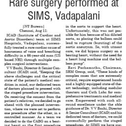 News Today SIMS hospital